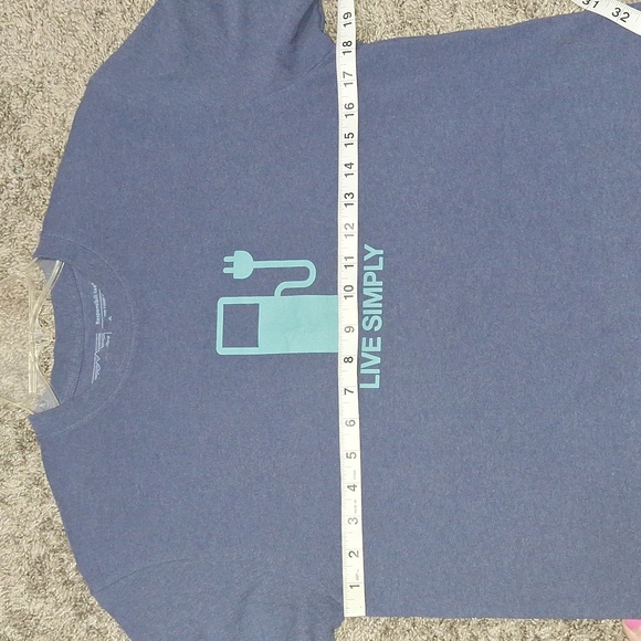 Patagonia "Live Simply"  recycled cotton pullover t-shirt work wear - S - blue - Picture 6 of 6